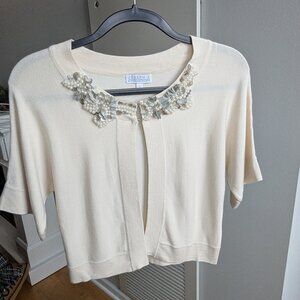 Cream Short Sleeve Swater